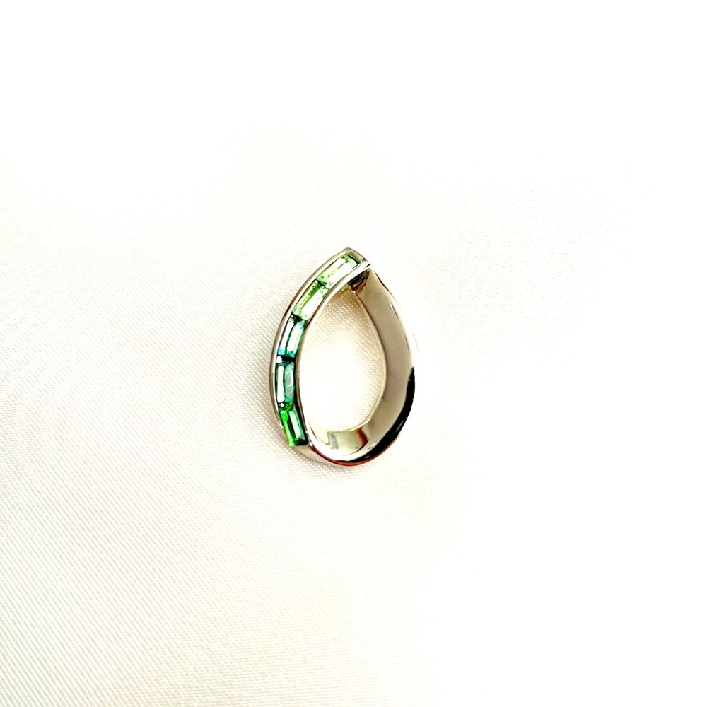 LIA SOPHIA WATERCOLORS GREEN TEARDROP PENDANT